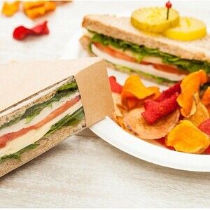 50 Pcs Disposable Sandwich Wedge Box Paper Cake Box BPA Free 4.7"